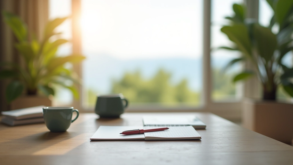 Spazio di lavoro moderno con vista sul paesaggio italiano